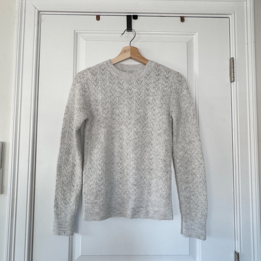 MNG Shimmering Silver Knit Sweater